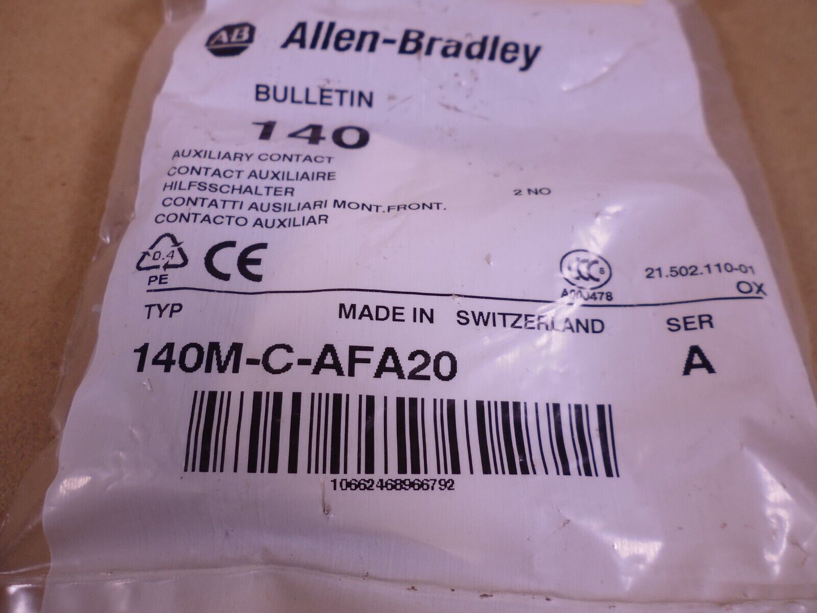 Allen-Bradley 140M-C-AFA20 Auxiliary Contact Series A , 2 NO | Electrical MRO Replacement Parts & Components and Commercial Electrical Supplies Company