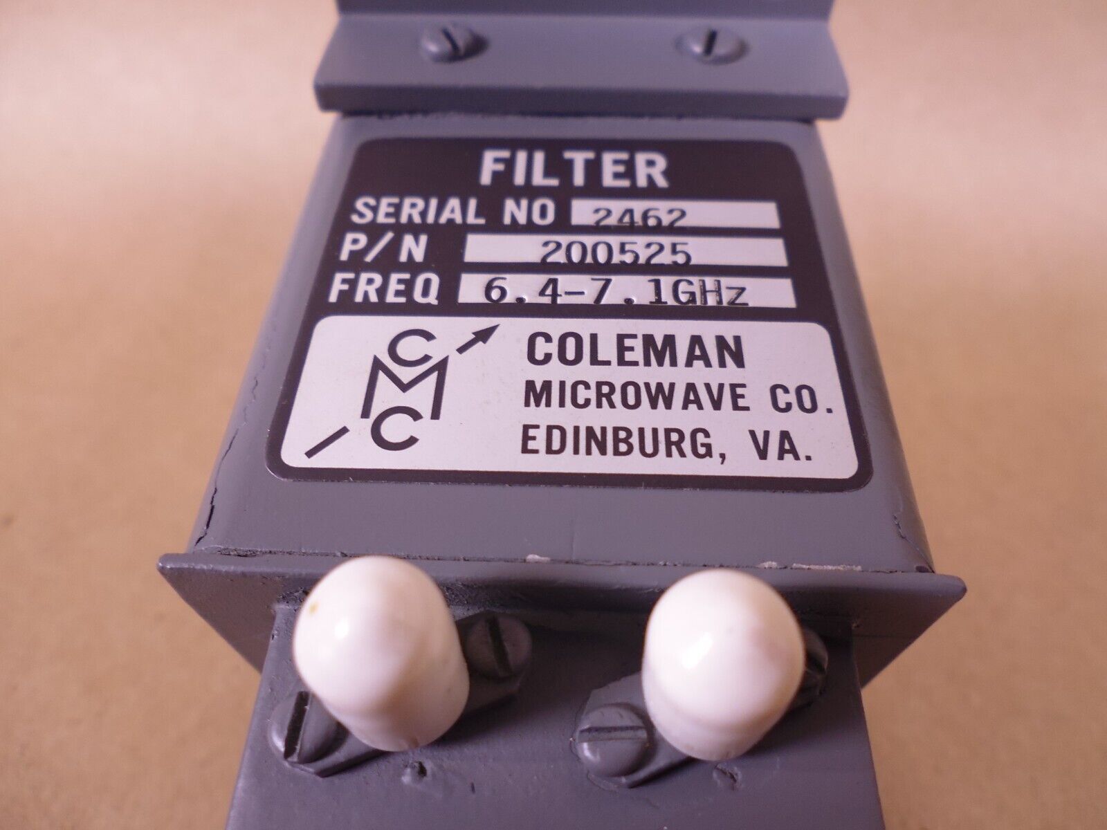 Coleman Microwave 2462 Filter , 6.4-7.1GHz , 5915-01-235-6218 | Industrial MRO Replacement Parts, Manufacturing Machine Parts & Components, Heavy Equipment Parts Supplier