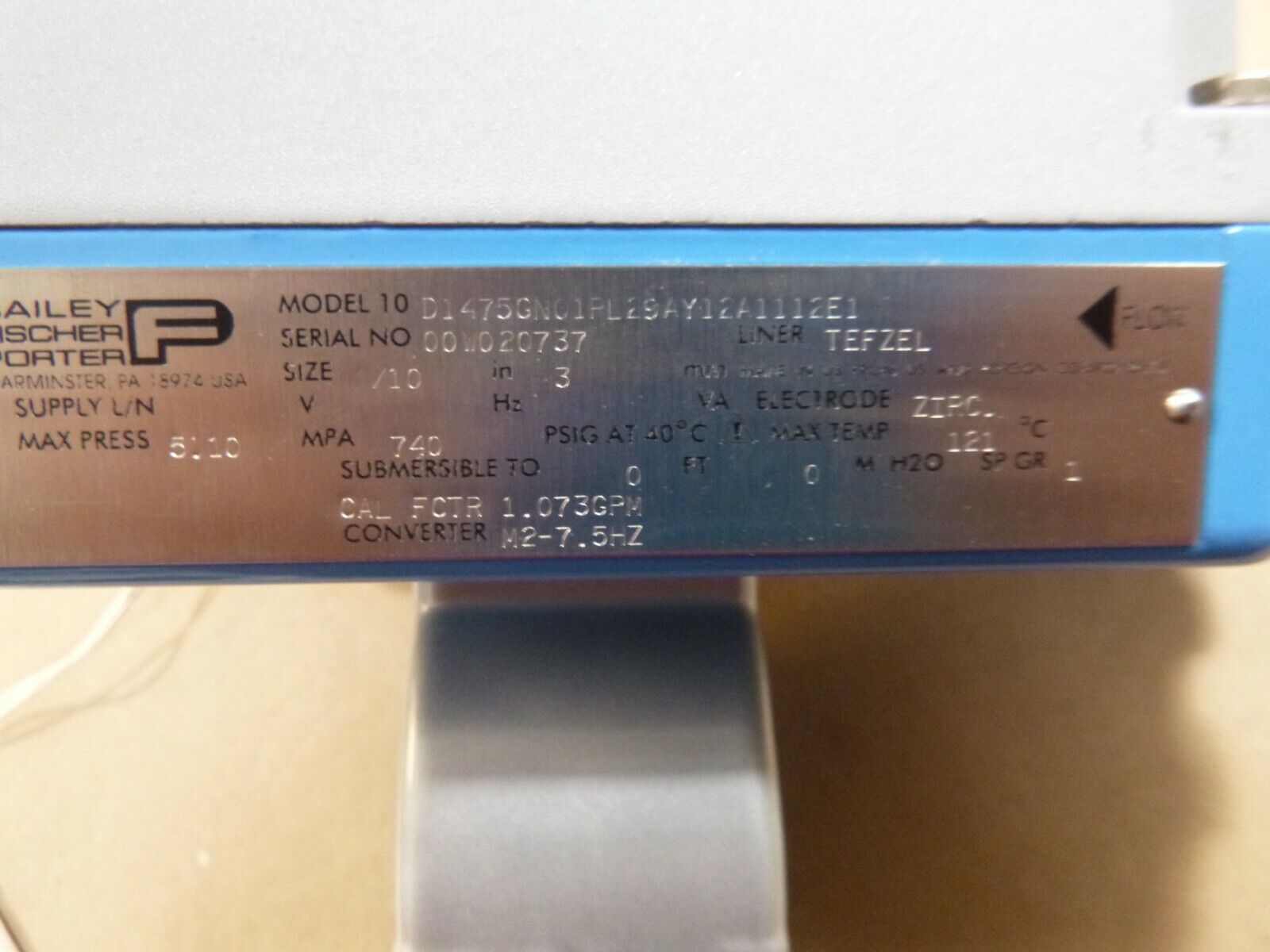 ABB Fischer Porter 10D1475 Mini-Mag Electro-Magnetic Flowmeter 1.073GPM, 740MPA | Industrial MRO Replacement Parts, Manufacturing Machine Parts & Components, Heavy Equipment Parts Supplier