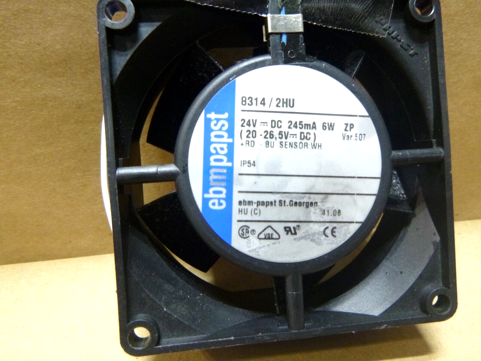 Ebmpapst 8314/2HU-507 Axial Fan 24VDC 80 x 80 x 32MM, 3 Wire Leads 47.1 CFM | Electrical MRO Replacement Parts & Components and Commercial Electrical Supplies Company