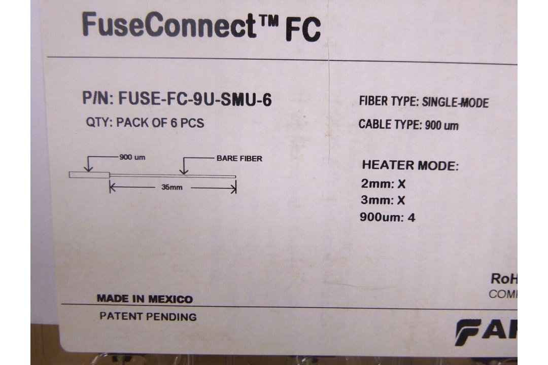 AFL FuseConnect 900um FC Fiber Optic Connector, 6-Pack, FUSE-FC-9U-SMU-6 | Electrical MRO Replacement Parts & Components and Commercial Electrical Supplies Company