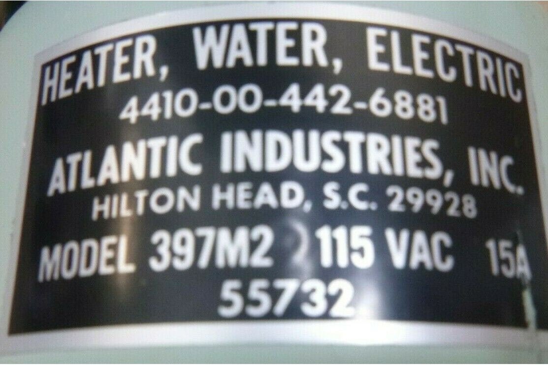 ATLANTIC INDUSTRIES 397M2 ELECTRIC WATER HEATER 115VAC 15A , 4410-00-442-6881 | Industrial MRO Replacement Parts, Manufacturing Machine Parts & Components, Heavy Equipment Parts Supplier