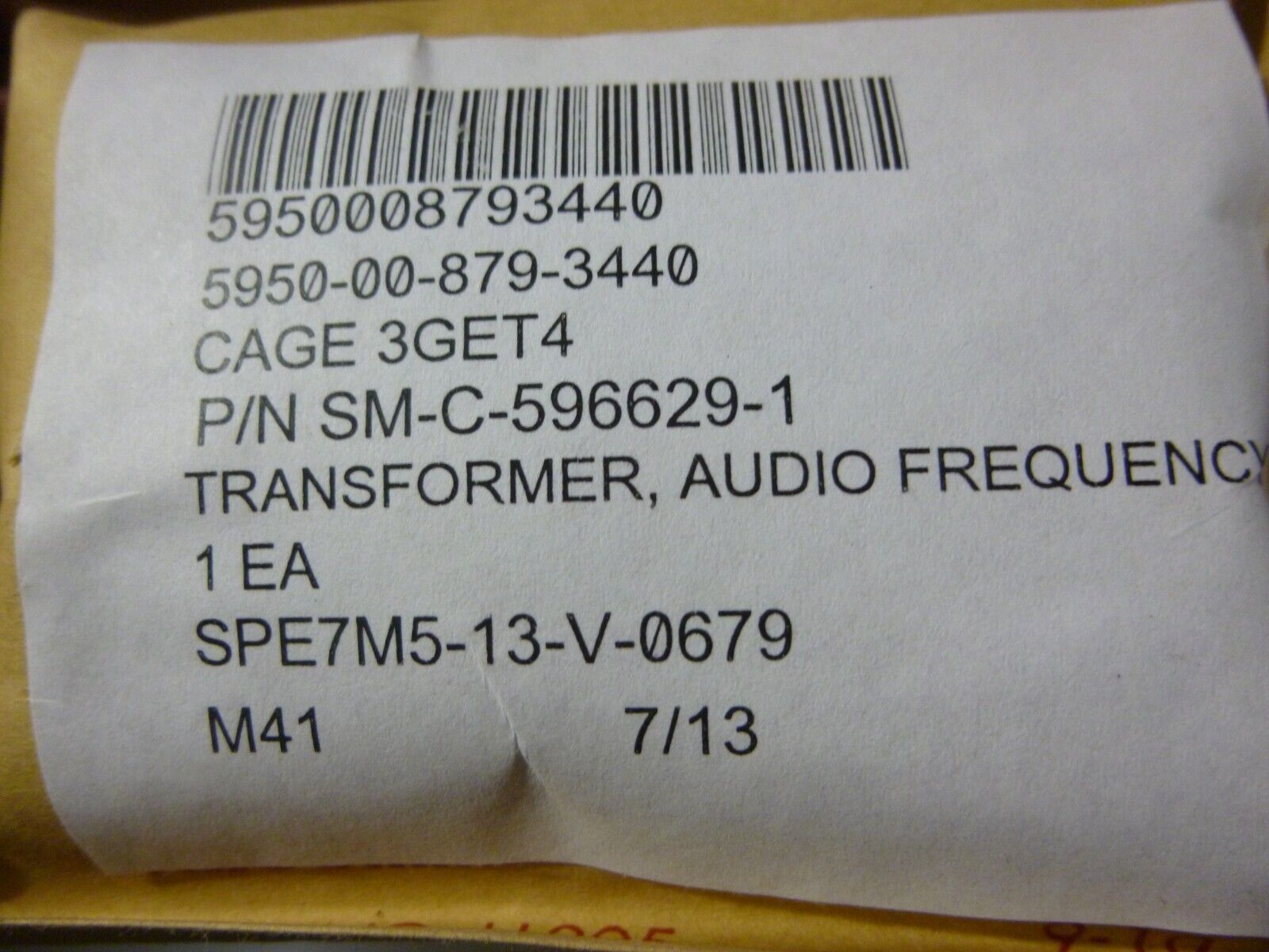Audio Frequency Transformer SM-C-596629-1 , 422201 , 5950-00-879-3440 | Industrial MRO Replacement Parts, Manufacturing Machine Parts & Components, Heavy Equipment Parts Supplier