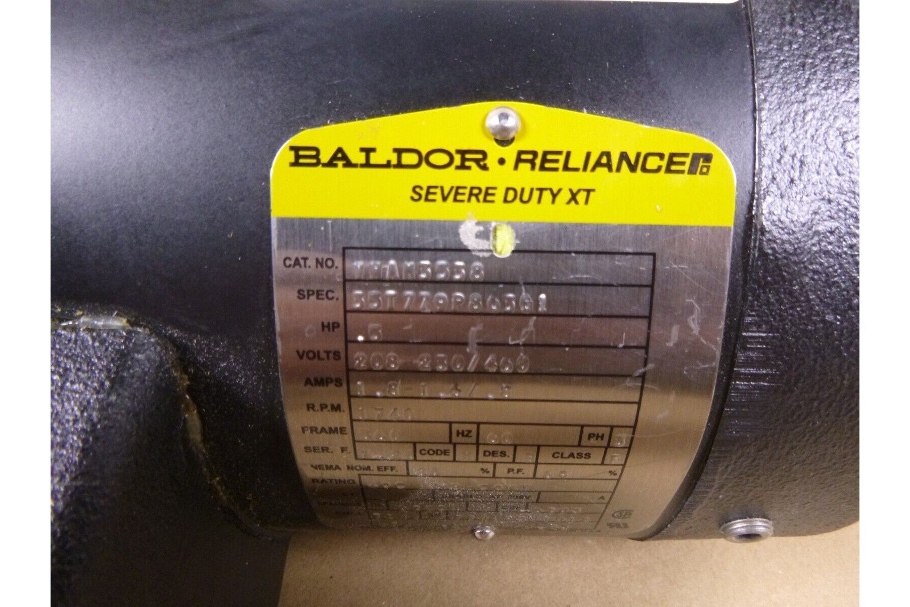 Baldor VWAM3538 Severe Duty XT Electric Motor 1/2 Hp. 3 Ph. 1740 Rpm 56C Mount | Industrial Electric Motors, Pumps & Parts
