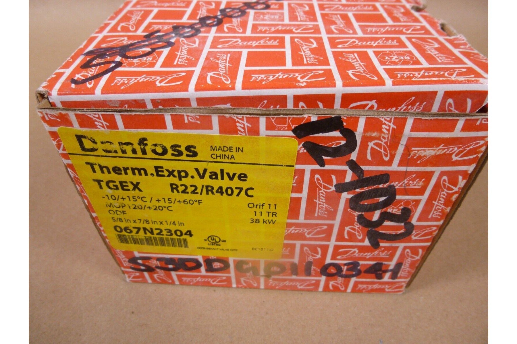 Danfoss TGEX Thermostatic Expansion Valve 067N2304 11TR 38KW 5/8x7/8x1/4" | Industrial MRO Replacement Parts, Manufacturing Machine Parts & Components, Heavy Equipment Parts Supplier