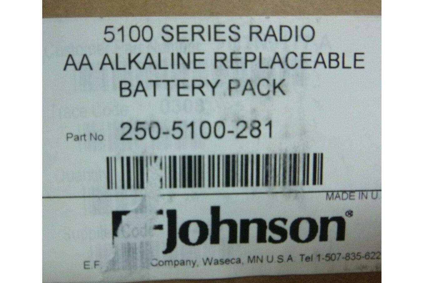 EF JOHNSON 250-5100-281 9V AA ALKALINE REPLACEABLE BATTERY PACK FOR 5100 RADIOS | Industrial MRO Replacement Parts, Manufacturing Machine Parts & Components, Heavy Equipment Parts Supplier