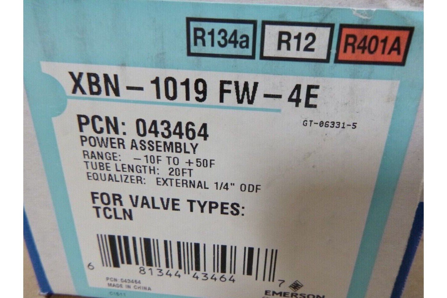 EMERSON XBN-1019 FW-4E THERMAL EXPANSION VALVE FOR TCLN VALVE R134A R12 R401A | Industrial MRO Replacement Parts, Manufacturing Machine Parts & Components, Heavy Equipment Parts Supplier