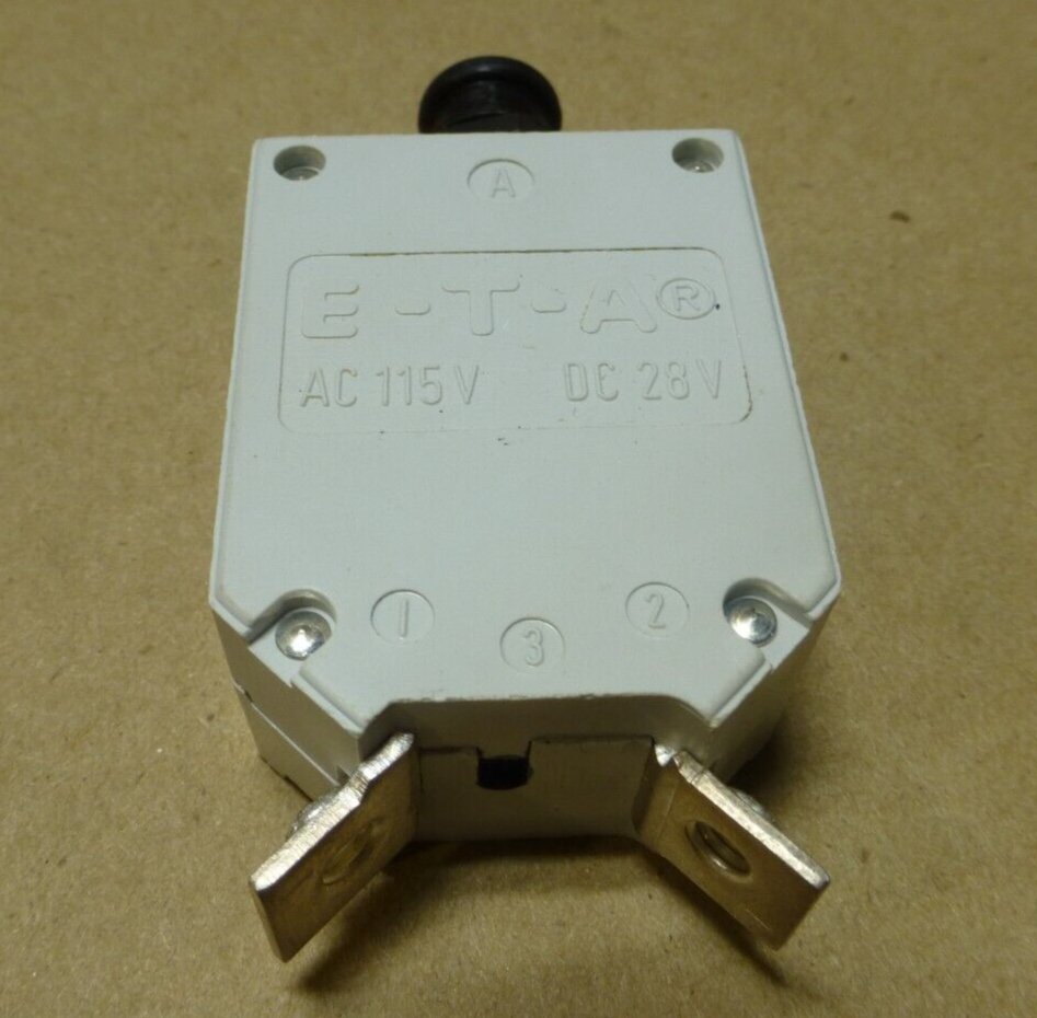 ETA GERMANY 482-G212-K1M1-F650-10A 10AMP CIRCUIT BREAKER 115VAC 28VDC 1POLE | Electrical MRO Replacement Parts & Components and Commercial Electrical Supplies Company
