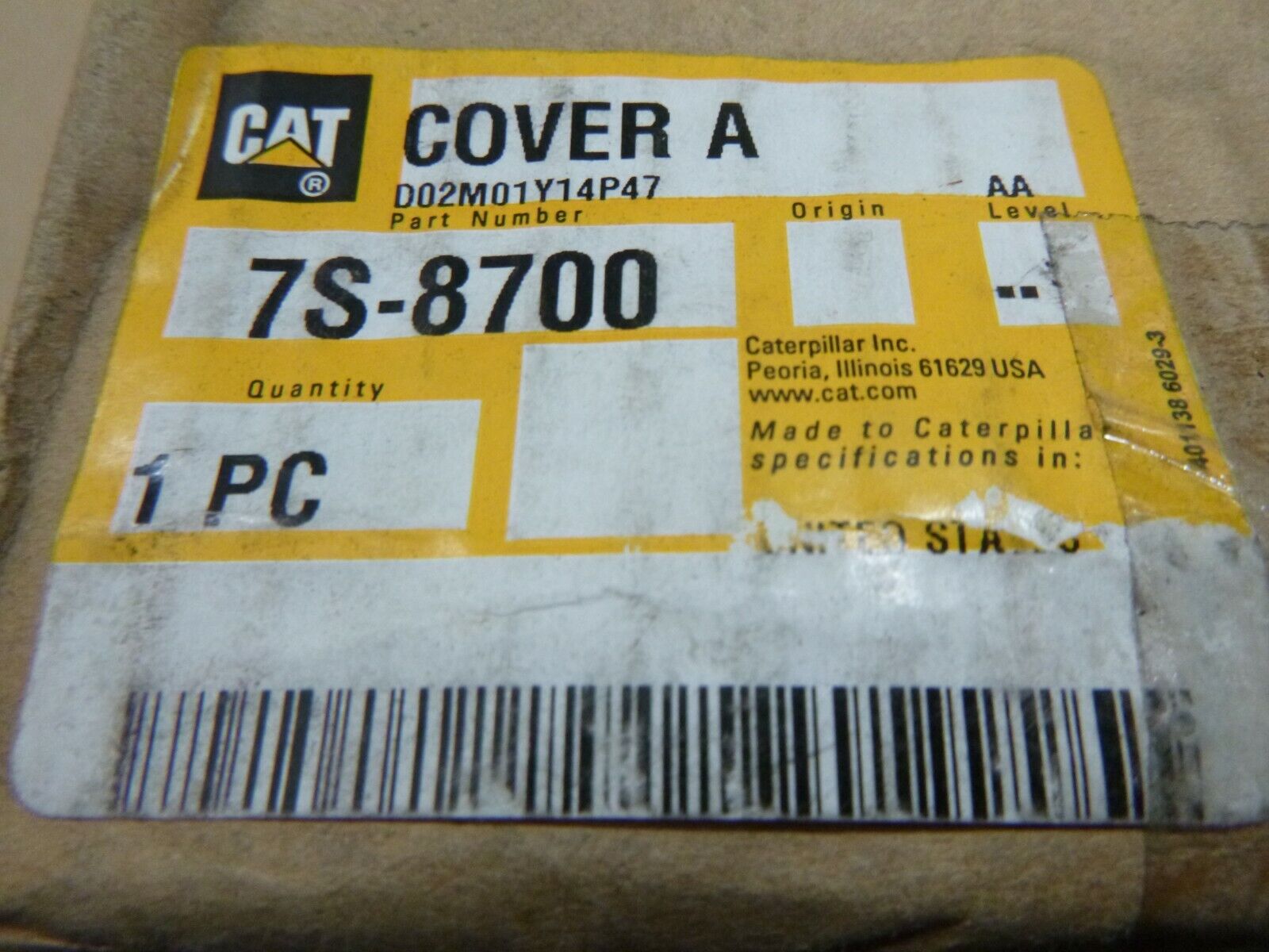 GENUINE CAT CATERPILLAR 7S-8700 TRANSMISSION FILTER COVER 14E, 517, 518C, 527 | Industrial Tractor Parts Supplier and Surplus Tractor Parts & Accessories