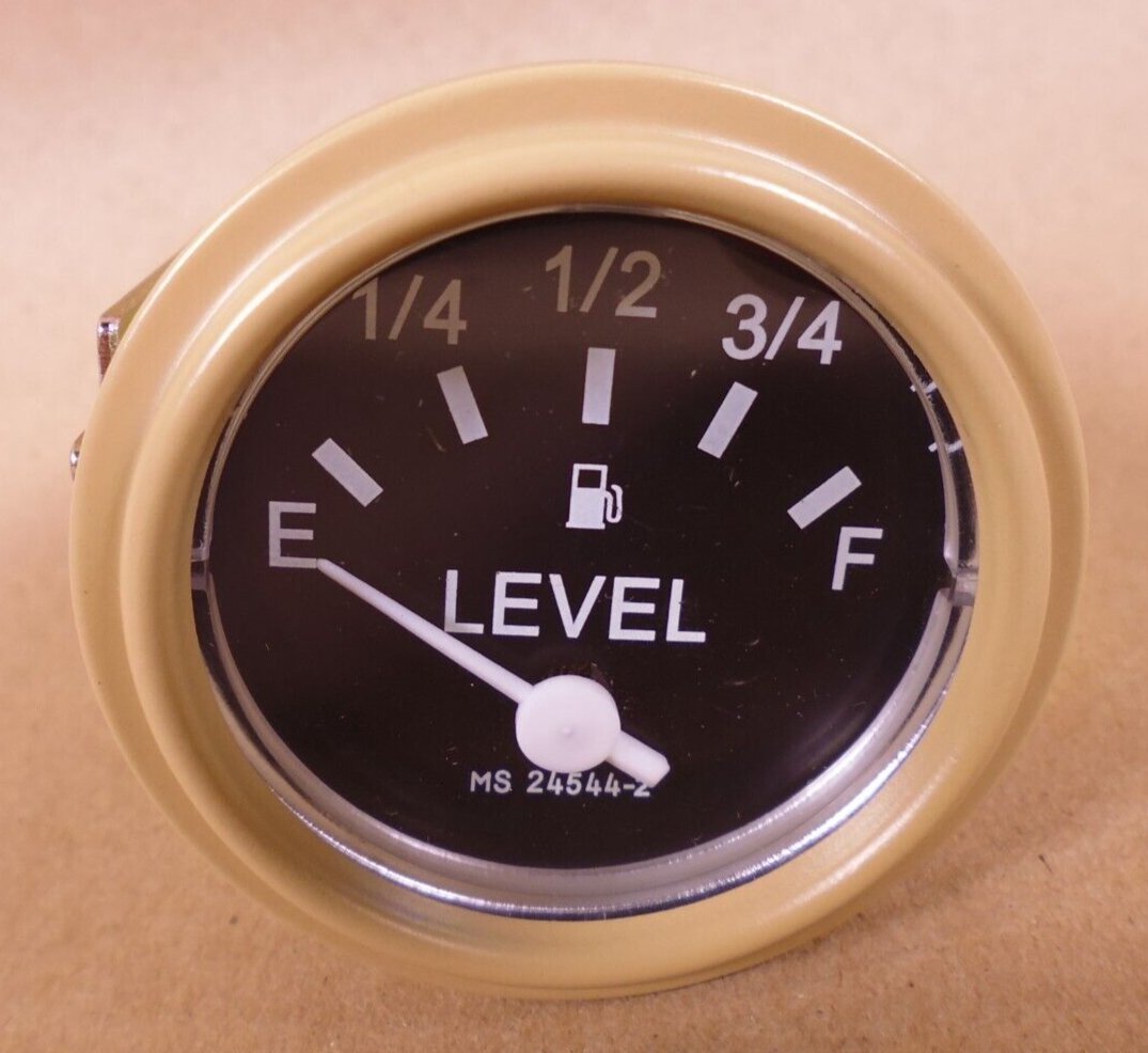 HUMVEE M998 M35 M939 FUEL LEVEL GAUGE MS24544-2 Tan , 6680-00-933-3600 | Genuine M35 Military Truck Parts and M939 Cargo Truck Surplus Parts