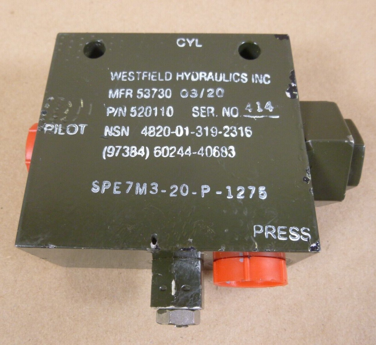 Hydraulic Valve Assembly - Westfield Hydraulics 520110 , 4820-01-319-2316 | Industrial MRO Replacement Parts, Manufacturing Machine Parts & Components, Heavy Equipment Parts Supplier