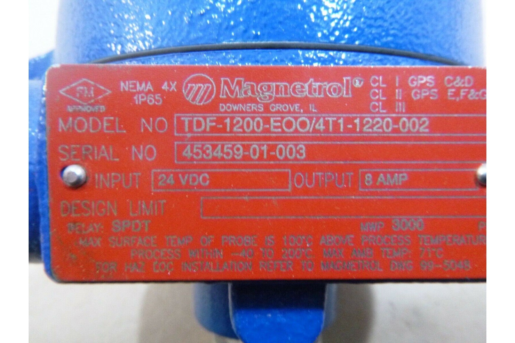 Magnetrol Flow / Level Switch TDF-1200-EOO/4T1-1220-002 , 24 Vdc - 8 Amp - SPDT | Electrical MRO Replacement Parts & Components and Commercial Electrical Supplies Company