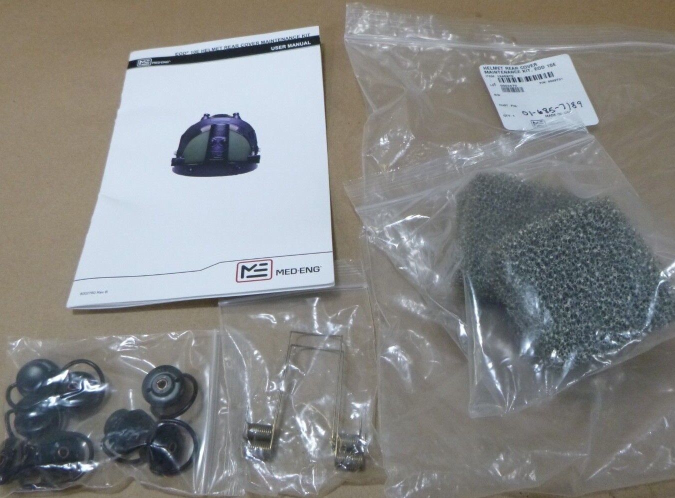 MED-ENG 8002731 EOD 10E HELMET REAR COVER MAINTENANCE KIT USA | Industrial MRO Replacement Parts, Manufacturing Machine Parts & Components, Heavy Equipment Parts Supplier