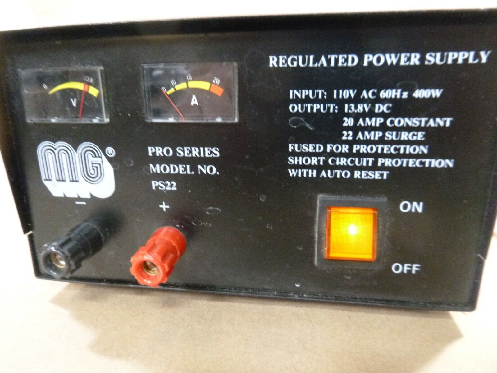 MG Pro Series PS22 Regulated Power Supply 110V, Output 13.8Vdc 20 Amp Constant | Industrial MRO Replacement Parts, Manufacturing Machine Parts & Components, Heavy Equipment Parts Supplier