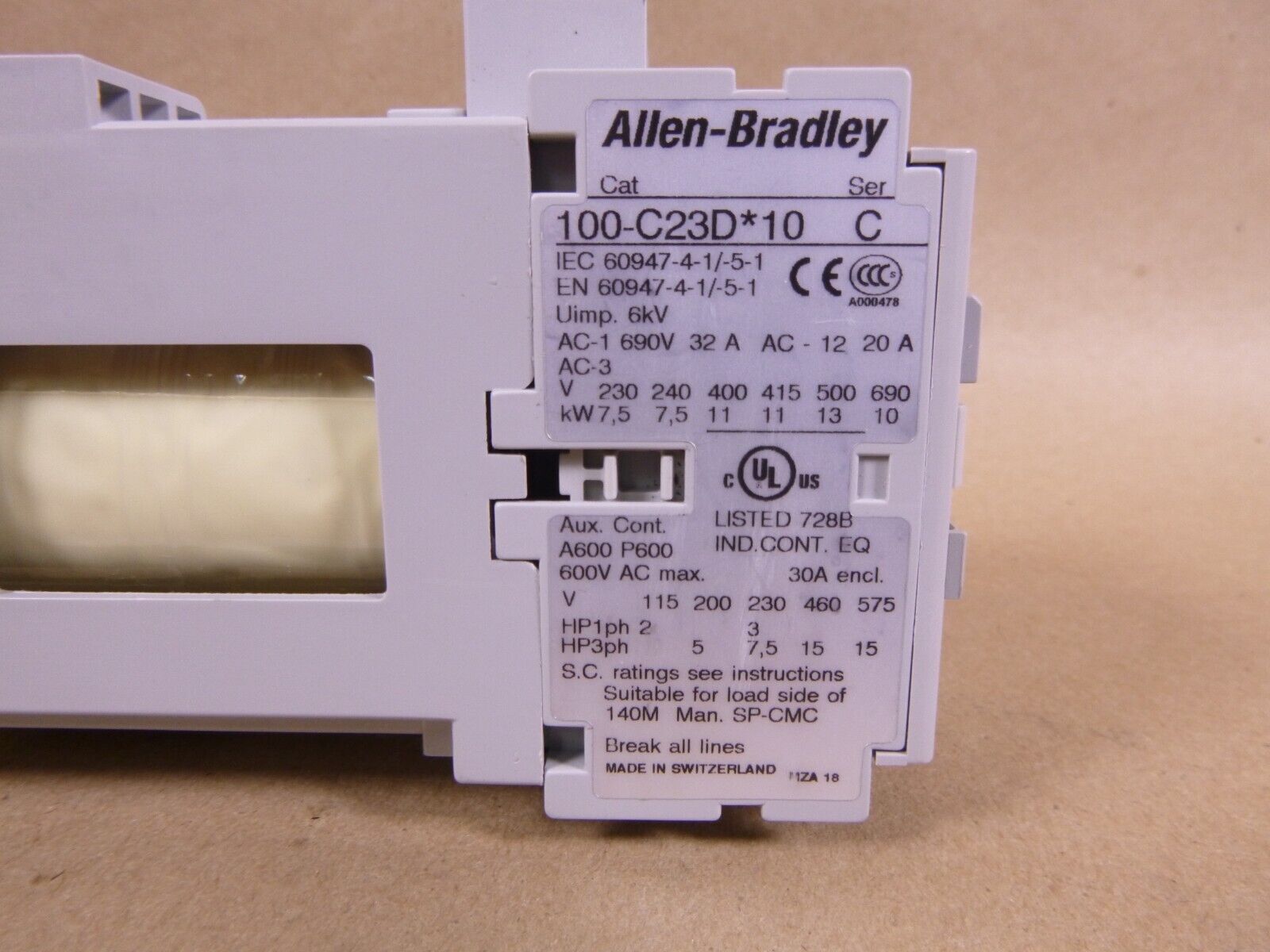 New Allen Bradley 100-C23D*10 100-C23D10 Ser. C IEC Contactor 24VDC Coil | Electrical MRO Replacement Parts & Components and Commercial Electrical Supplies Company