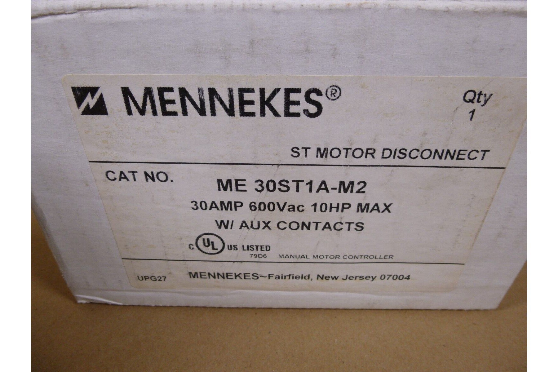 NEW MENNEKES ME 30ST1A-M2 ST MOTOR DISCONNECT 30AMP 600V 10HP/MAX | Electrical MRO Replacement Parts & Components and Commercial Electrical Supplies Company