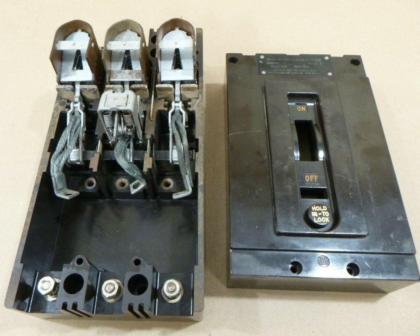 NEW VINTAGE WW2 ERA 1944 NAVAL WESTINGHOUSE 100 AMP CIRCUIT BREAKER AQB-A-100 | Electrical MRO Replacement Parts & Components and Commercial Electrical Supplies Company