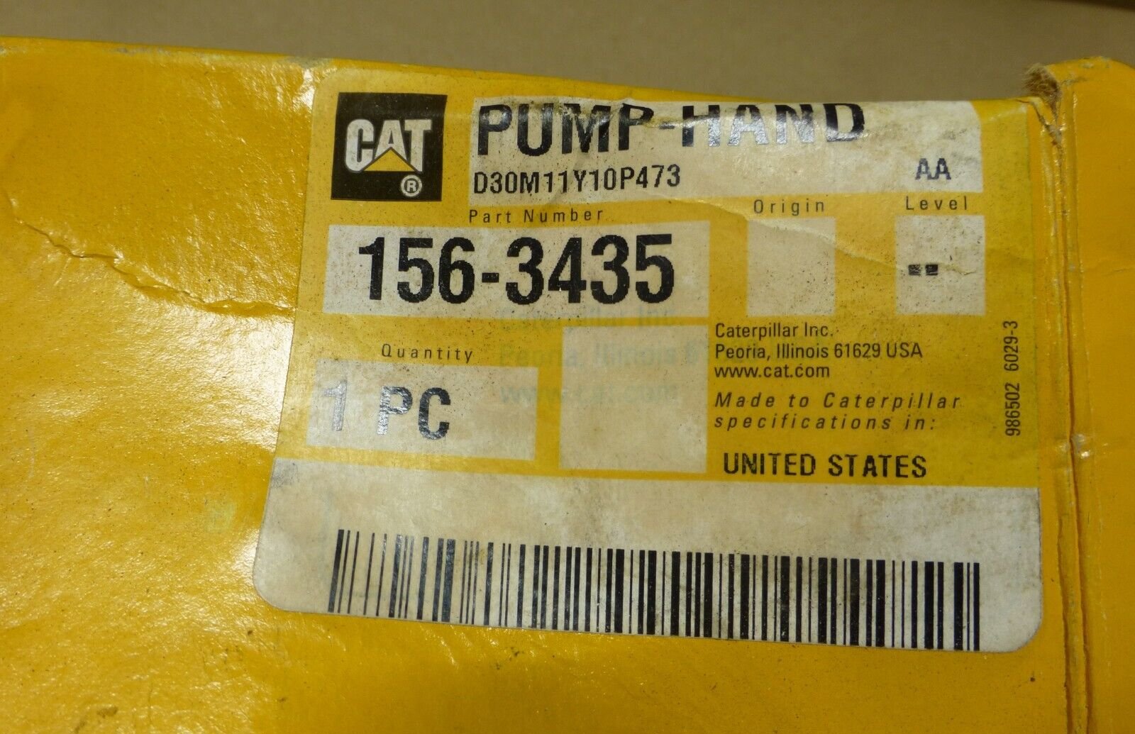 OEM CAT CATERPILLAR 156-3435 HAND PUMP FOR CS68B CS66B CS11 GC CS56B CS12 GC | Industrial Tractor Parts Supplier and Surplus Tractor Parts & Accessories