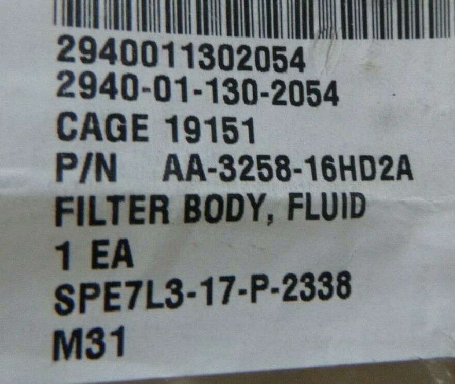 PALL AA-3258-16HD2A FLUID FILTER BODY , 2940-01-130-2054 | Industrial MRO Replacement Parts, Manufacturing Machine Parts & Components, Heavy Equipment Parts Supplier