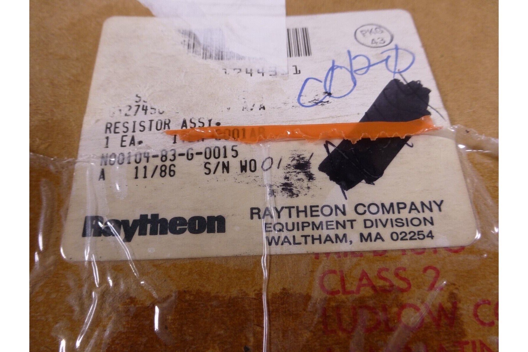 Raytheon G127450-1 Resistor Assembly , 5905-01-174-4331 | Electrical MRO Replacement Parts & Components and Commercial Electrical Supplies Company
