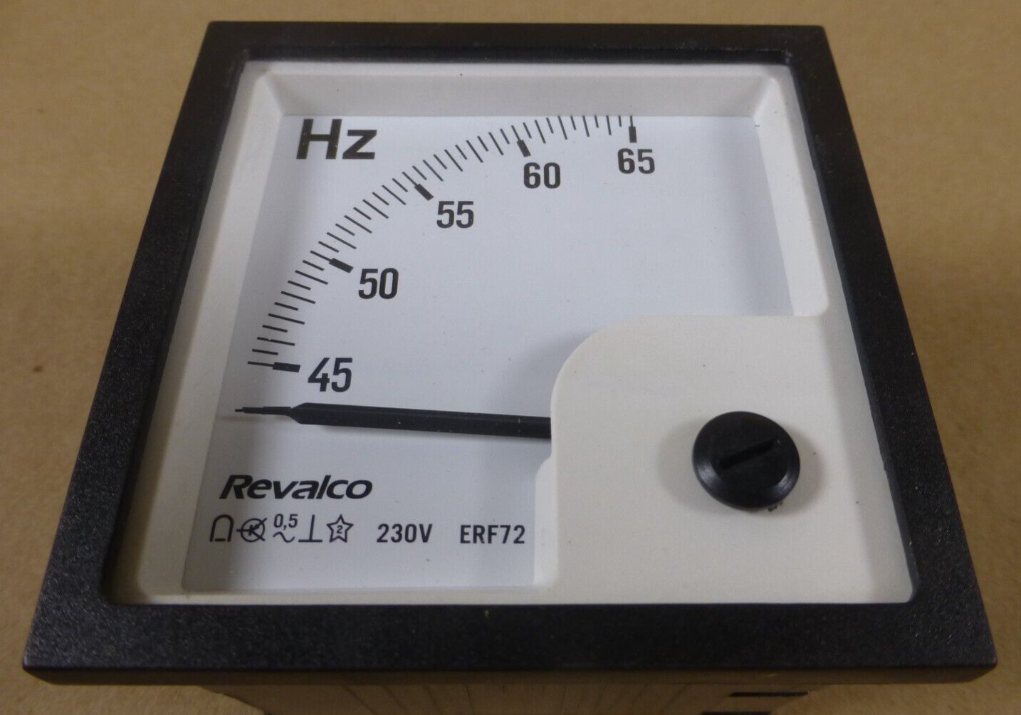 Revalco ERF72 45-65 230V HZ Meter Pointer Frequency 0-65HZ , 72x72mm | Industrial MRO Replacement Parts, Manufacturing Machine Parts & Components, Heavy Equipment Parts Supplier