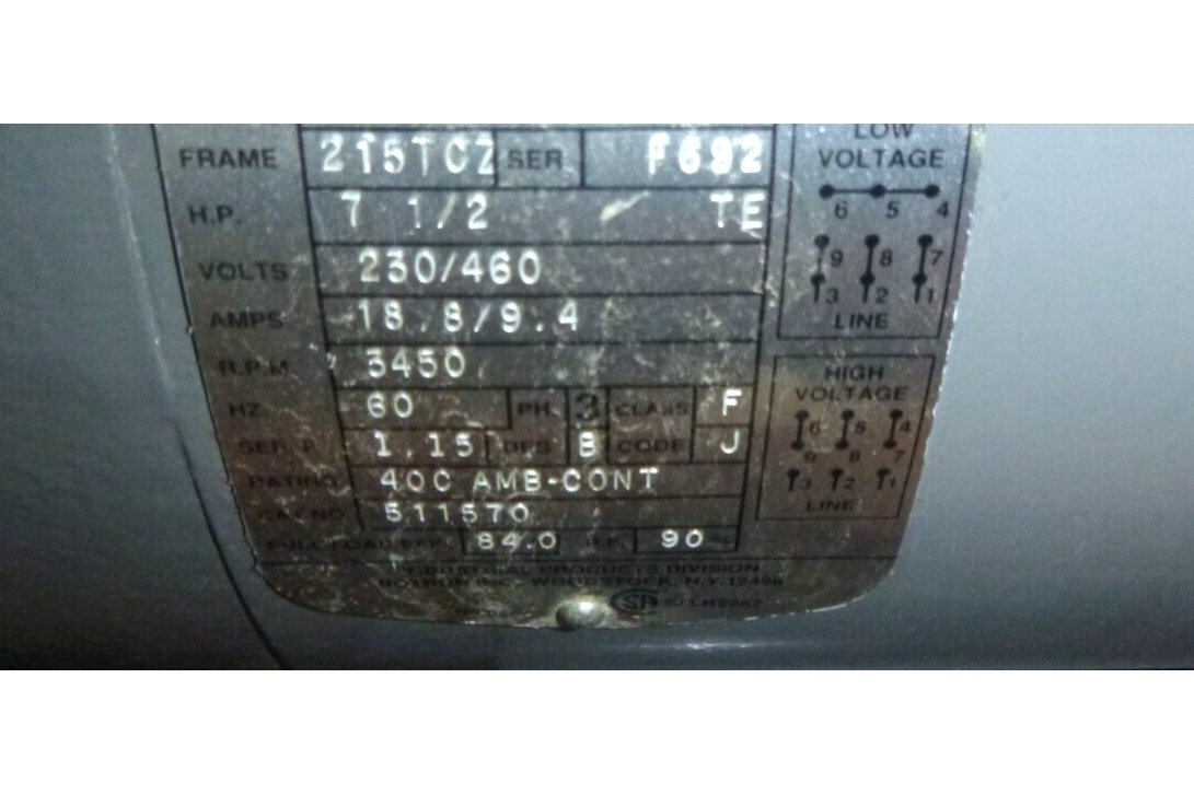 Rotron DR Industrial Regenerative Blower 7-1/2 HP 3-Phase 230/460 Volts | Industrial Electric Motors, Pumps & Parts