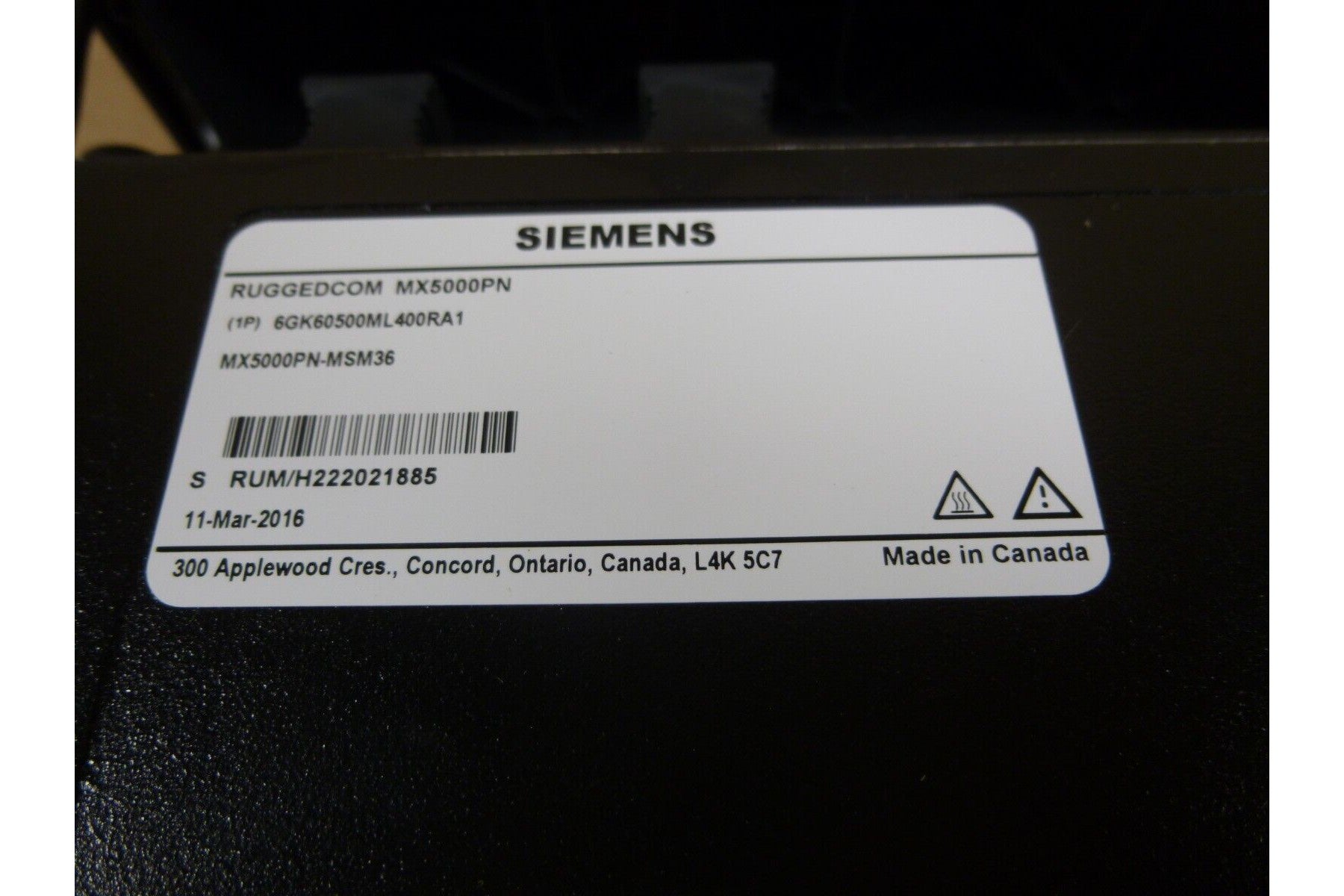 SIEMENS 6GK6050-0ML40-0RA1 Ruggedcom Module 2x 1000LX Singlemode, MX5000PN MSM36 | Electrical MRO Replacement Parts & Components and Commercial Electrical Supplies Company