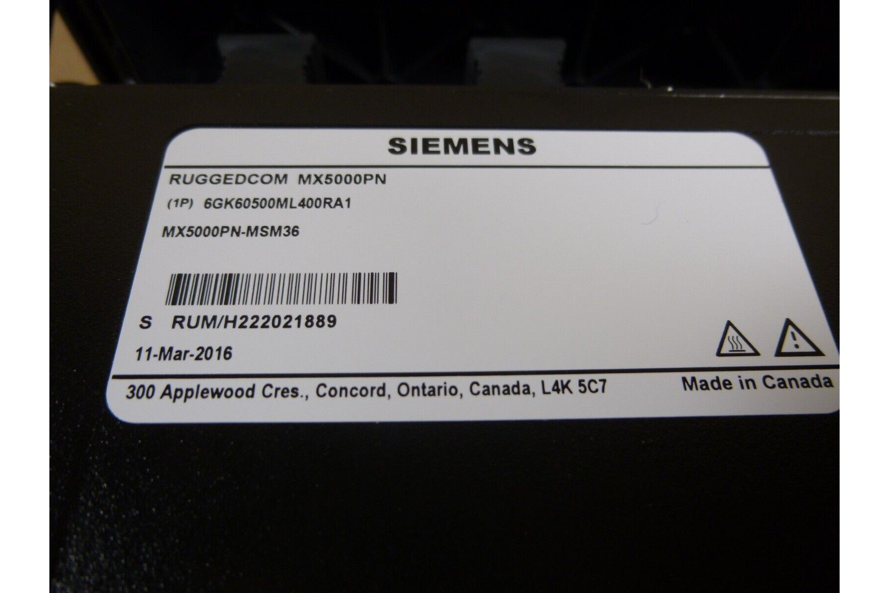 SIEMENS 6GK6050-0ML40-0RA1 Ruggedcom Module 2x 1000LX Singlemode MX5000PN MSM36 | Electrical MRO Replacement Parts & Components and Commercial Electrical Supplies Company