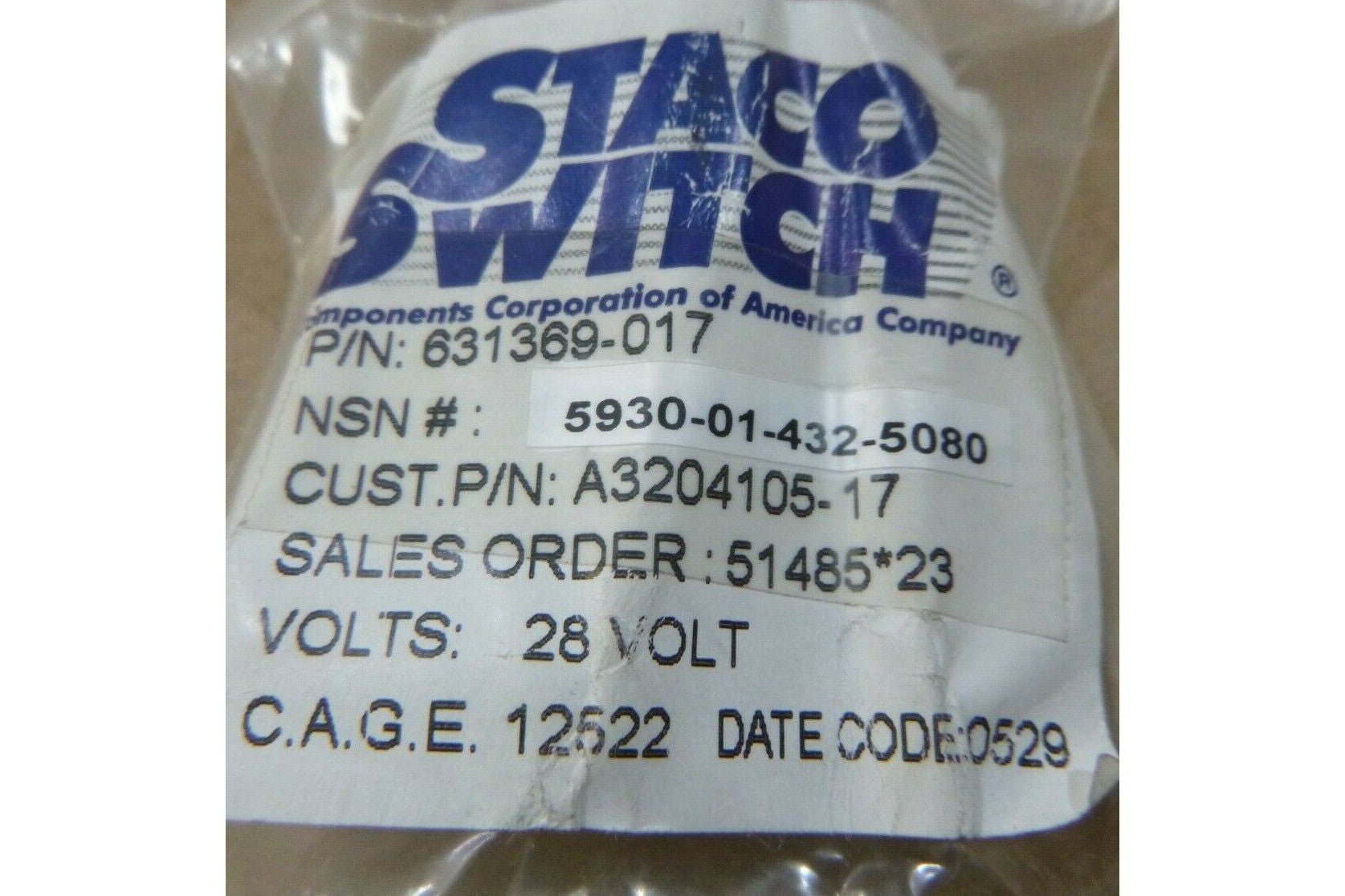 STACO SWITCH A3204105-17 981912 PUSH SWITCH AN/TPQ-36 , 5930-01-432-5080 | Electrical MRO Replacement Parts & Components and Commercial Electrical Supplies Company