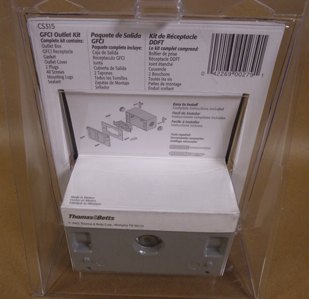 Thomas & Betts CS315 GFCI Weatherproof Outlet Kit Silver / White GFI PLUG | Electrical MRO Replacement Parts & Components and Commercial Electrical Supplies Company