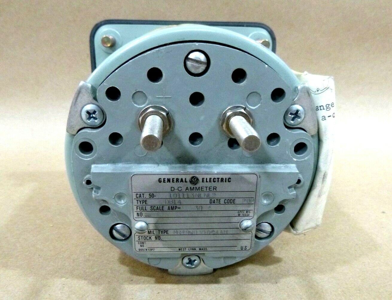 U.S. Navy Tarawa Class General Electric Panel Mount DC Amp Meter MR49W030DCAAH | Electrical MRO Replacement Parts & Components and Commercial Electrical Supplies Company