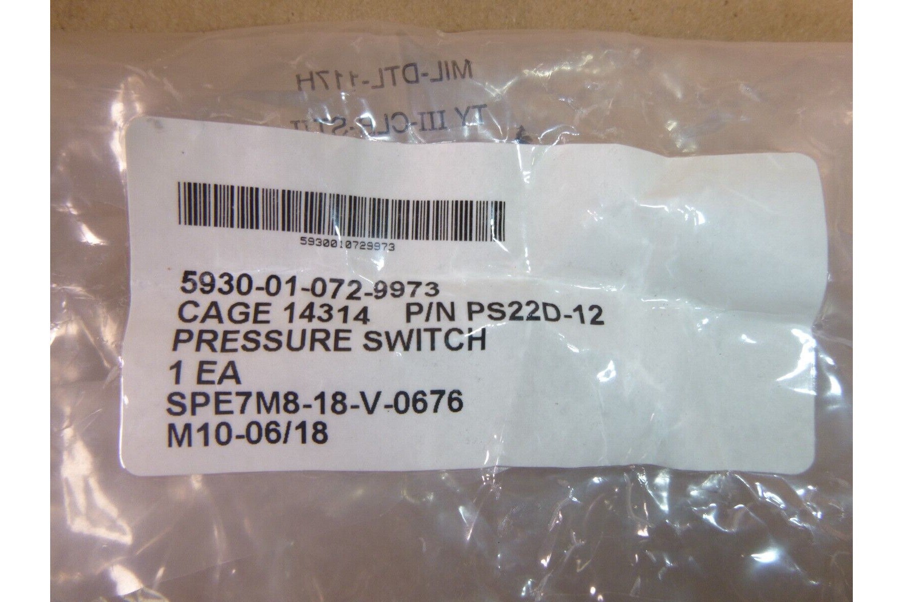 USGI Abrams M-1 Fuel Pressure Switch 12273320, 5930-01-072-9973 | Electrical MRO Replacement Parts & Components and Commercial Electrical Supplies Company