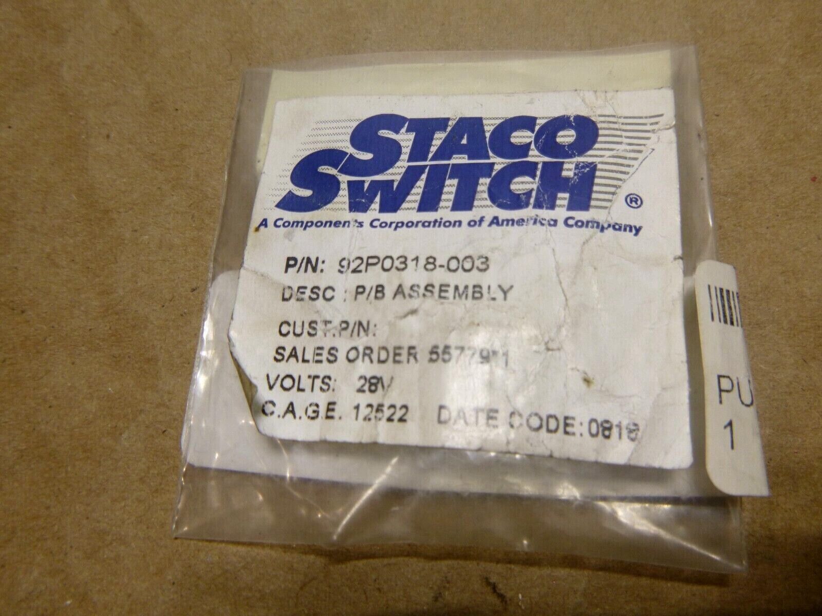USGI Military Staco Panel Switch (Shut / Open) 92P0318-003, 5930-01-521-8221 | Electrical MRO Replacement Parts & Components and Commercial Electrical Supplies Company