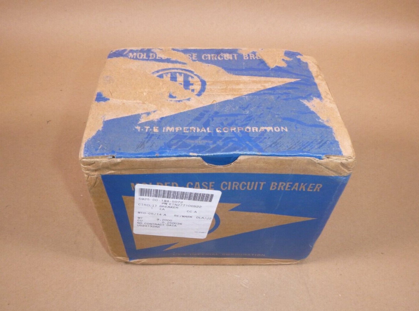 USGI Navy Type AQB-A101 Molded Case Circuit Breaker ETN277100S22, 25 Amp 400 Hz. | Electrical MRO Replacement Parts & Components and Commercial Electrical Supplies Company