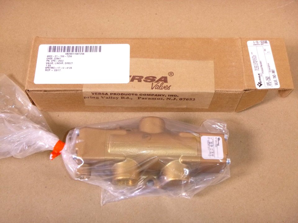 Versa Two Way Brass Directional Valve VPS-2502, 1/2" NPT, 40-200 Psi, VAC-200 | Industrial MRO Replacement Parts, Manufacturing Machine Parts & Components, Heavy Equipment Parts Supplier