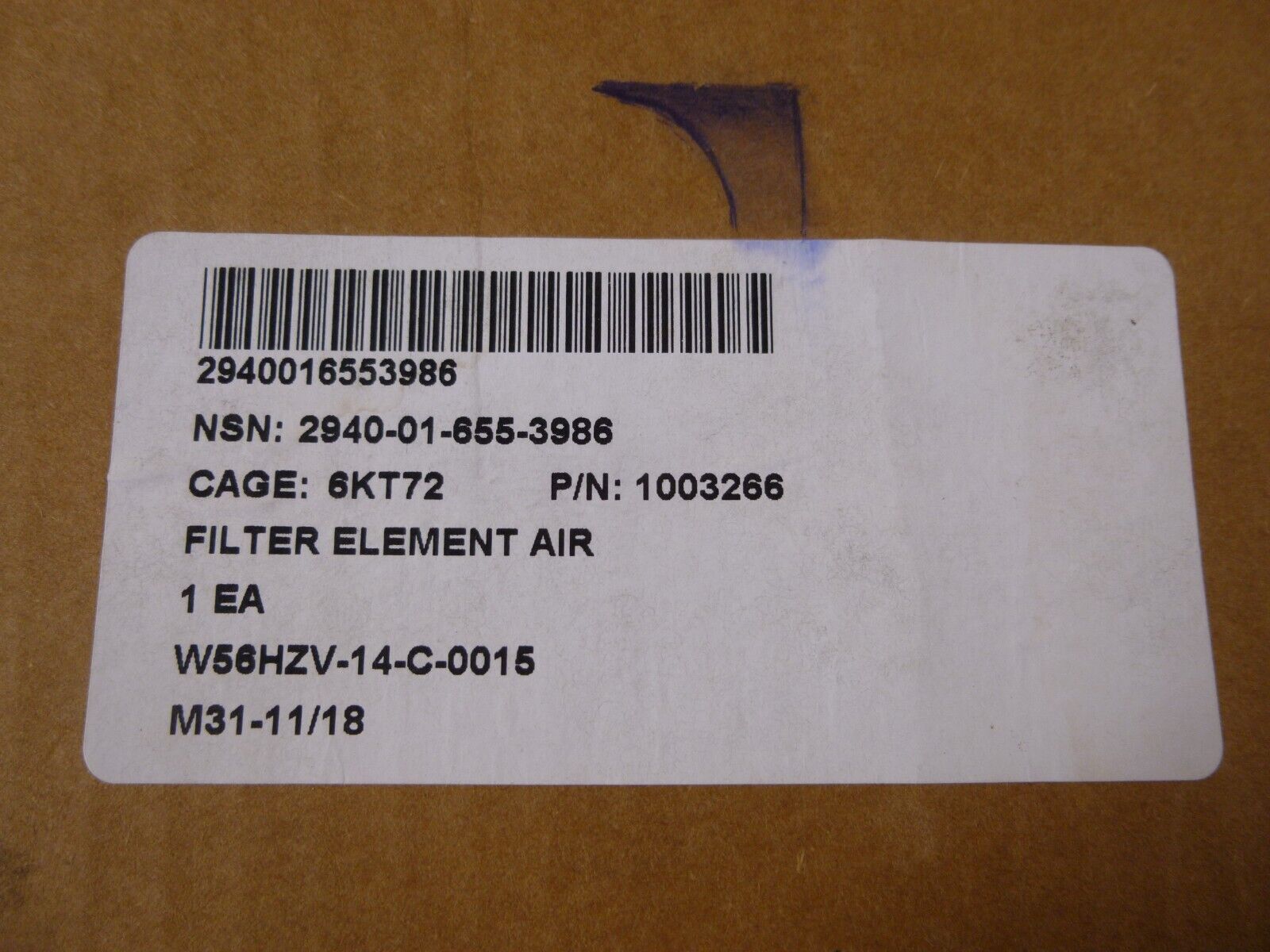Walker 1003266 Intake Air Cleaner Filter , 2940-01-655-3986 | Industrial MRO Replacement Parts, Manufacturing Machine Parts & Components, Heavy Equipment Parts Supplier