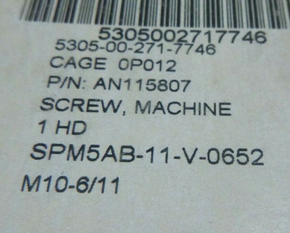 (100PC) AN115807 SLOT DRILLED HEAD 
