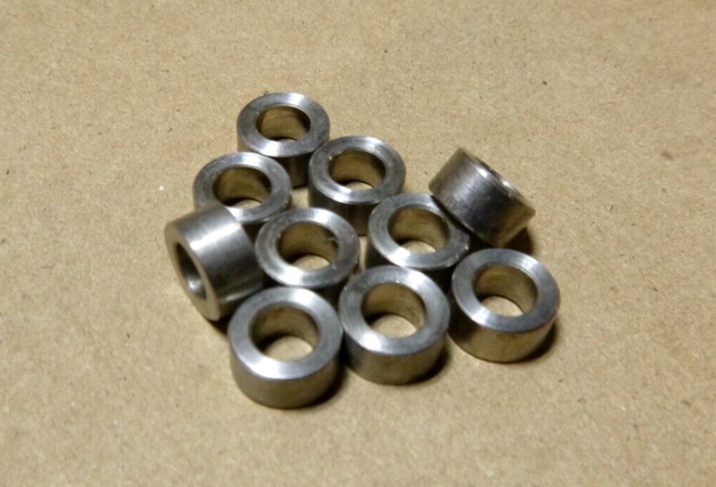 (10x) 7/32" ID x 3/8" OD x 3/16" TALL STAINLESS STEEL STANDOFF SPACER BUSHING - Royal Equipment GENERIC