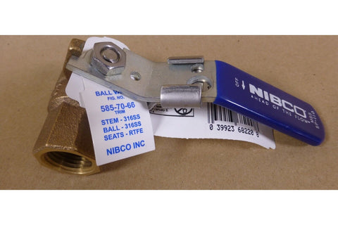 (10x) Nibco T - 585 - 70 - 66 - LL Bronze Full Port 1/2" FNTP Locking Lever Ball Valve - Royal Equipment Royal Equipment