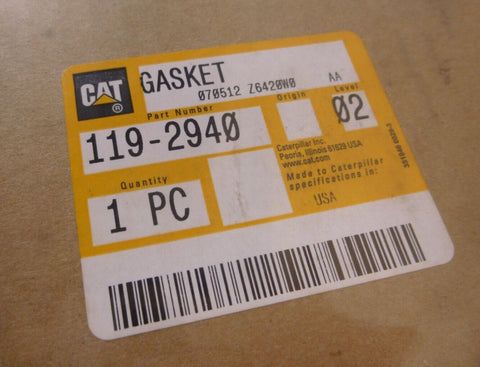 119 - 2940 Gasket fits Caterpillar 570, 574, 580, 928G, 938F, 938G, 3116 3126 OEM - Royal Equipment CAT