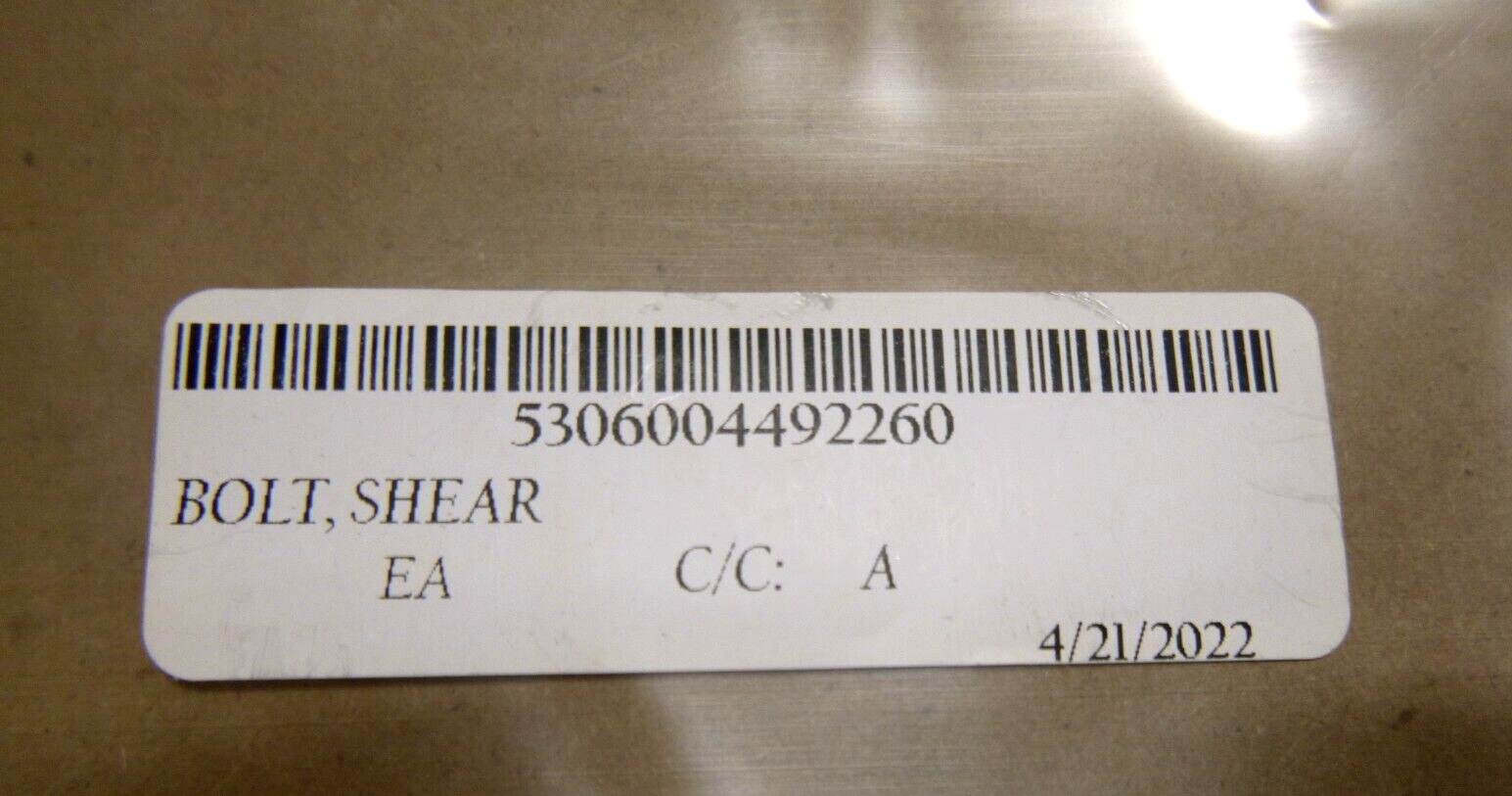 1/2"-20 SHEAR BOLT NAS1308-68, 5306-00-449-2260 (18 Pcs) | Industrial Replacement Nuts &amp; Bolts Distributor and Machinery Screws &amp; Fasteners Supply