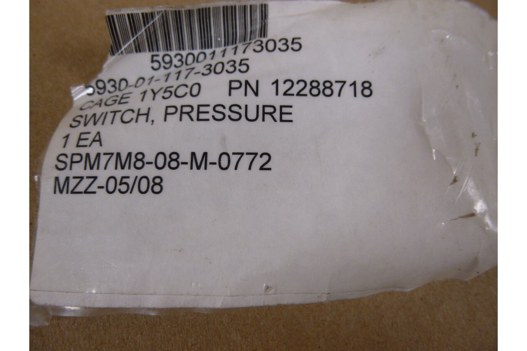 12288718 Pressure Switch D19M-H14 M1 Abrams M1A2 , 5930-01-117-3035 | Industrial MRO Replacement Parts, Manufacturing Machine Parts &amp; Components, Heavy Equipment Parts Supplier