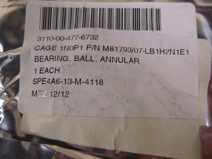 (13x) M81793/07-LB1H2N1E1 Annular Ball Bearing , 3110-00-477-6732 | Industrial Replacement Nuts &amp; Bolts Distributor and Machinery Screws &amp; Fasteners Supply