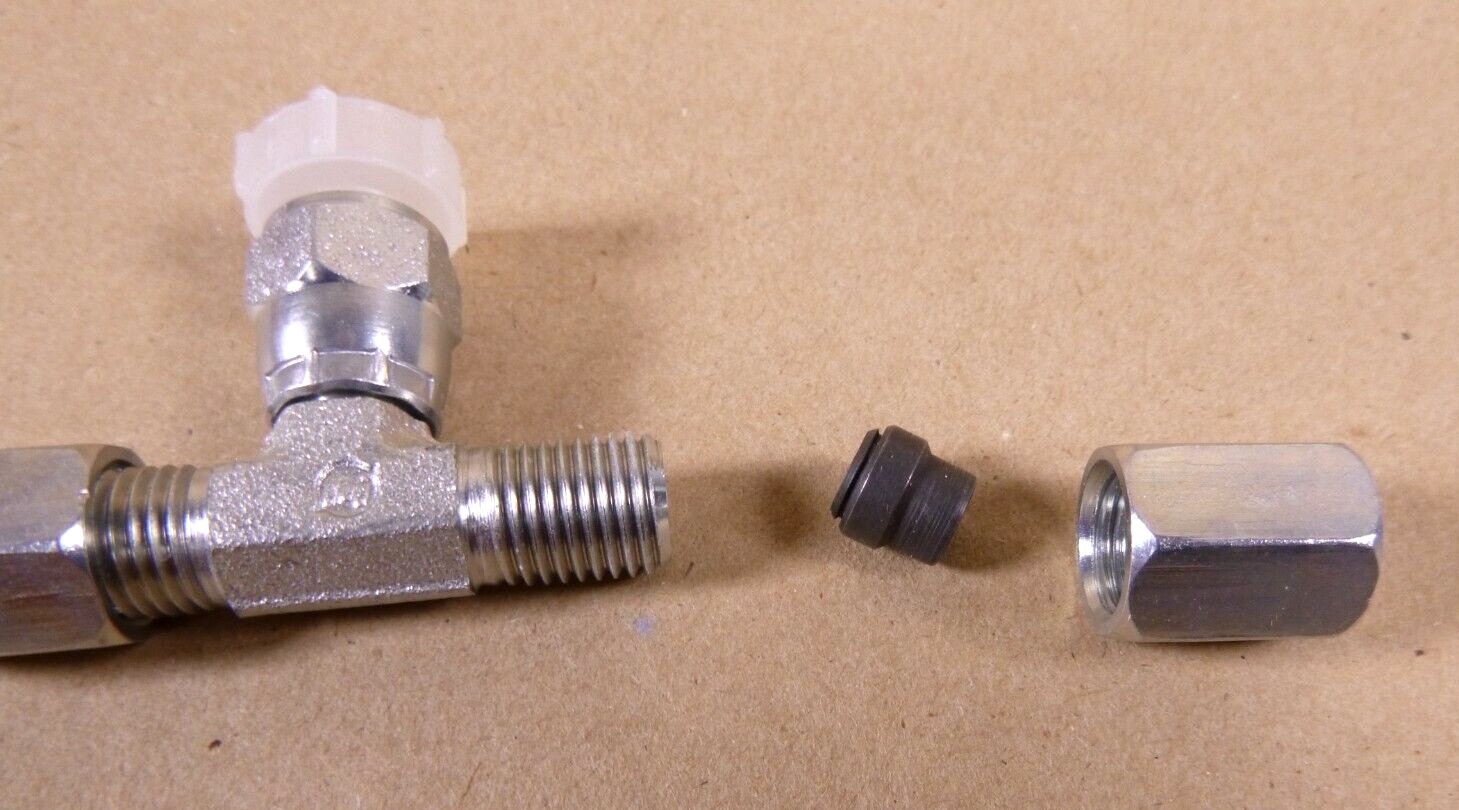 1/4" Tube Ferulok Tee S6BU Swivel Nut Branch Tee Flareless Swivel 3000 Psi | Industrial MRO Replacement Parts, Manufacturing Machine Parts &amp; Components, Heavy Equipment Parts Supplier