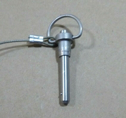 1/4" x 3/4" Grip Length 17 - 4 Stainless Ball Lock Quick Release Pin W/ 7" Lanyard - Royal Equipment GENERIC