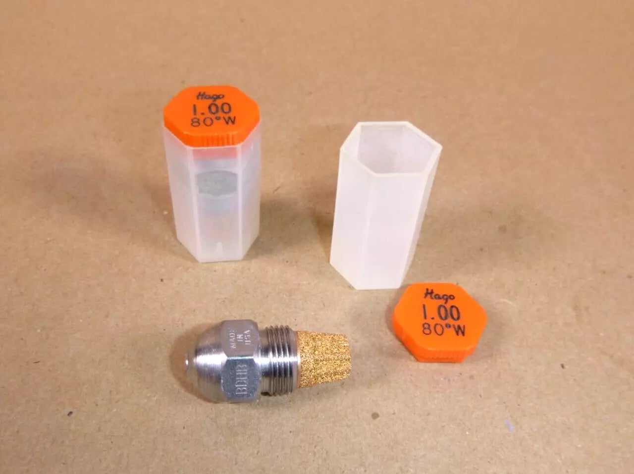 (Lot of 2) Hago Oil Burner Nozzle 1.00-80W, 1.00 GPH 80 Degree, Made in USA | Industrial MRO Replacement Parts, Manufacturing Machine Parts &amp; Components, Heavy Equipment Parts Supplier