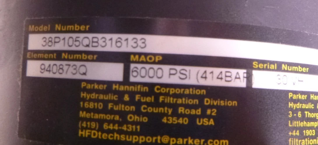 Parker 38P Series High Pressure Fluid Filter 6000 Psi 414 Bar - 1-1/4" NPT Ports | Industrial MRO Replacement Parts, Manufacturing Machine Parts &amp; Components, Heavy Equipment Parts Supplier
