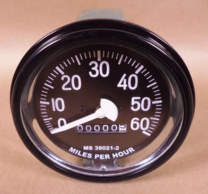 Humvee M998 M35 M939 Speedometer 0-60MPH MS39021-2 Black , 6680-00-933-3599 | Genuine M35 Military Truck Parts and M939 Cargo Truck Surplus Parts