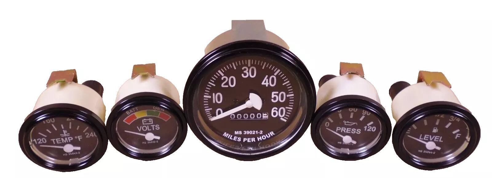 HUMVEE M998 5 GAUGE KIT TEMPERATURE VOLTMETER FUEL LEVEL OIL SPEEDOMETER BLACK | Genuine HMMWV Replacement Parts and Military Surplus Humvee Parts &amp; Accessories