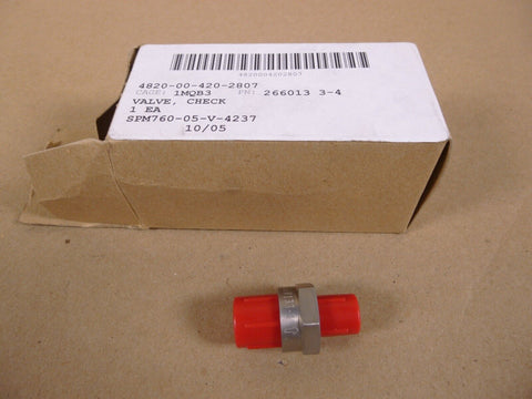 2660133 - 4 Aircraft Check Valve , 4820 - 01 - 297 - 7232 , 4820 - 00 - 420 - 2807 - Royal Equipment SIT CORPORATION